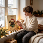 Pug Countdown Calendar 2026, 24 Three-Dimensional Figures