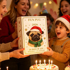 Pug Countdown Calendar 2026, 24 Three-Dimensional Figures
