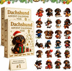 2026 Dachshund Advent Calendar 24 Days 3D Dog Figurines Christmas Ornaments