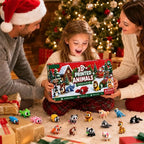 2026 Christmas Advent Calendar – 24 Mini 3D-Printed Articulated Animal Figurines, Big-Eyed Fidget Toys for Kids Ages 6+