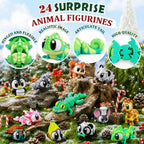 2026 Christmas Advent Calendar – 24 Mini 3D-Printed Articulated Animal Figurines, Big-Eyed Fidget Toys for Kids Ages 6+
