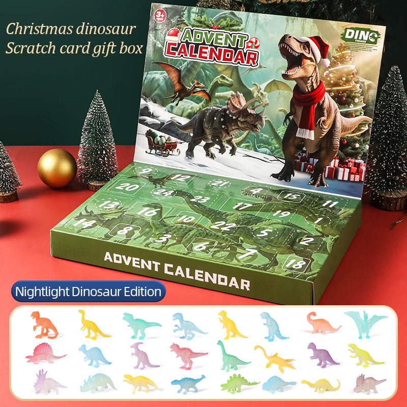 Advent Calendar 2026 Dinosaur Toys 24 Days Countdown Calendar to Christmas Surprise Toys Set with Different Dinosaur Figurine Gi