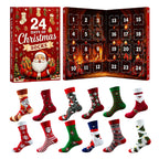 Christmas Advent Calendar 2026 Socks Set 24 Days Countdown Holiday Warm Novelty Socks Gift Box for Women Men
