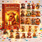 Highland Cow Figures Advent Calendar 2026, 24PCS Decorative Hanging Ornament Countdown Calendar Christmas Gift Supplies