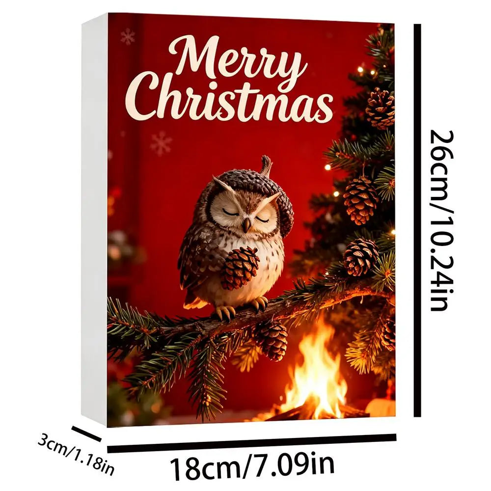 Forest Animal Calendar Christmas Advent 2026 2D Acrylic Animal Acorn 24 Days Christmas Countdown for Kids Adults Holiday Home