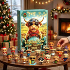 Highland Cow Figures Advent Calendar 2026, 24PCS Decorative Hanging Ornament Countdown Calendar Christmas Gift Supplies