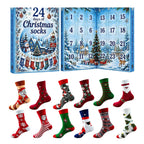 Christmas Advent Calendar 2026 Socks Set 24 Days Countdown Holiday Warm Novelty Socks Gift Box for Women Men