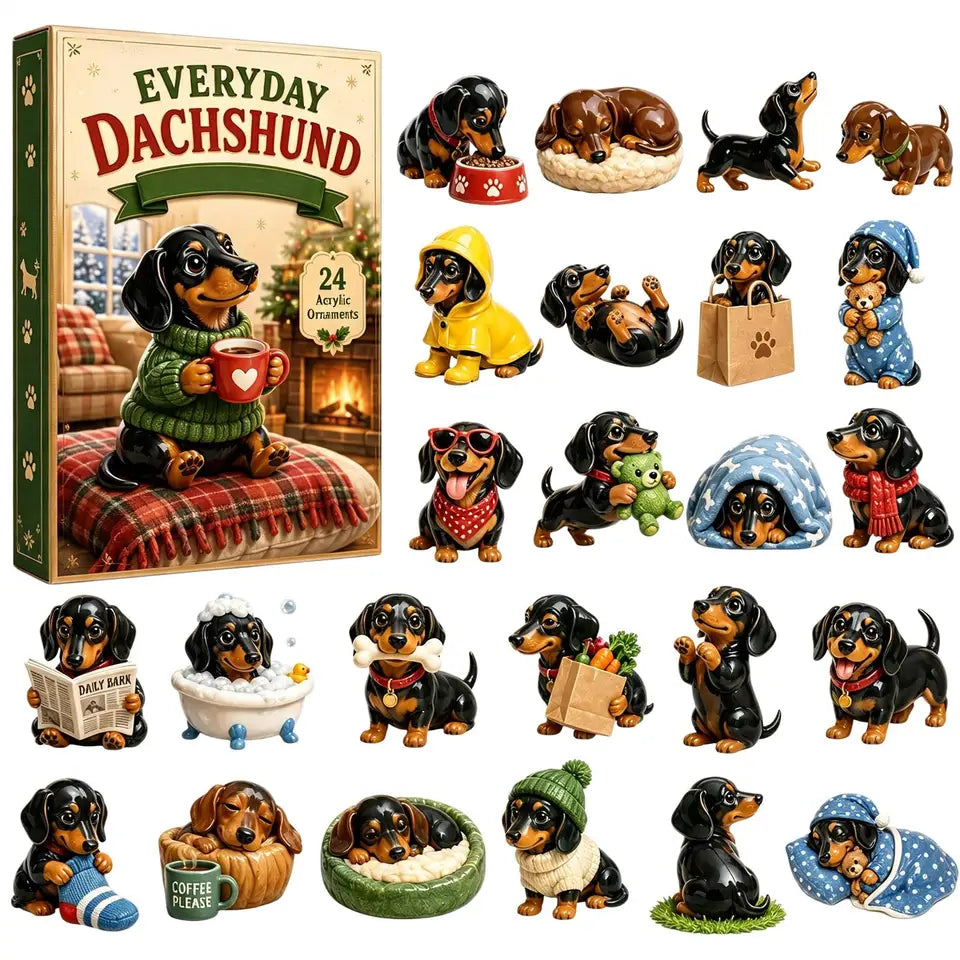 2026 Christmas Countdown Calendar 2D 24-Day Advent Cute Decor Dog Christmas Calendar Countdown Box for Kids Boys Girls Family