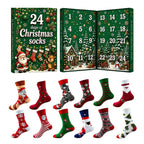 Christmas Advent Calendar 2026 Socks Set 24 Days Countdown Holiday Warm Novelty Socks Gift Box for Women Men