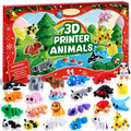 2026 Christmas Advent Calendar – 24 Mini 3D-Printed Articulated Animal Figurines, Big-Eyed Fidget Toys for Kids Ages 6+