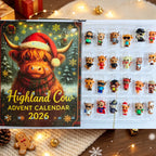 Highland Cow Figures Advent Calendar 2026, 24PCS Decorative Hanging Ornament Countdown Calendar Christmas Gift Supplies