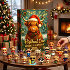 Highland Cow Figures Advent Calendar 2026, 24PCS Decorative Hanging Ornament Countdown Calendar Christmas Gift Supplies